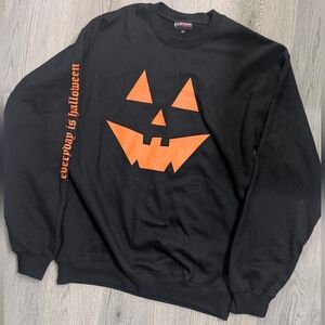Everyday Is Halloween Sweatshirt Black Orange Pumpkin Goth Spooky Unisex Medium